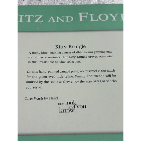 Fitz and Floyd Kitty Kringle Canapé Plate – Brand New in Box 🎄🐾 - Picture 10 of 12